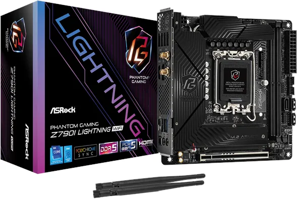 ASRock Z790I PG LIGHTNING WIFI Moderkort - Intel Z790 - Intel LGA1700 socket - DDR5 RAM - Mini-ITX