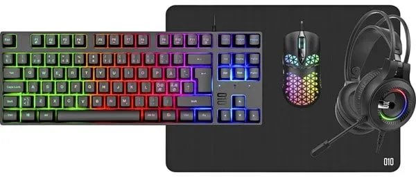 XCROW 4-IN-1 GEARPACK - Gamingtangentbord - Nordisk - Svart